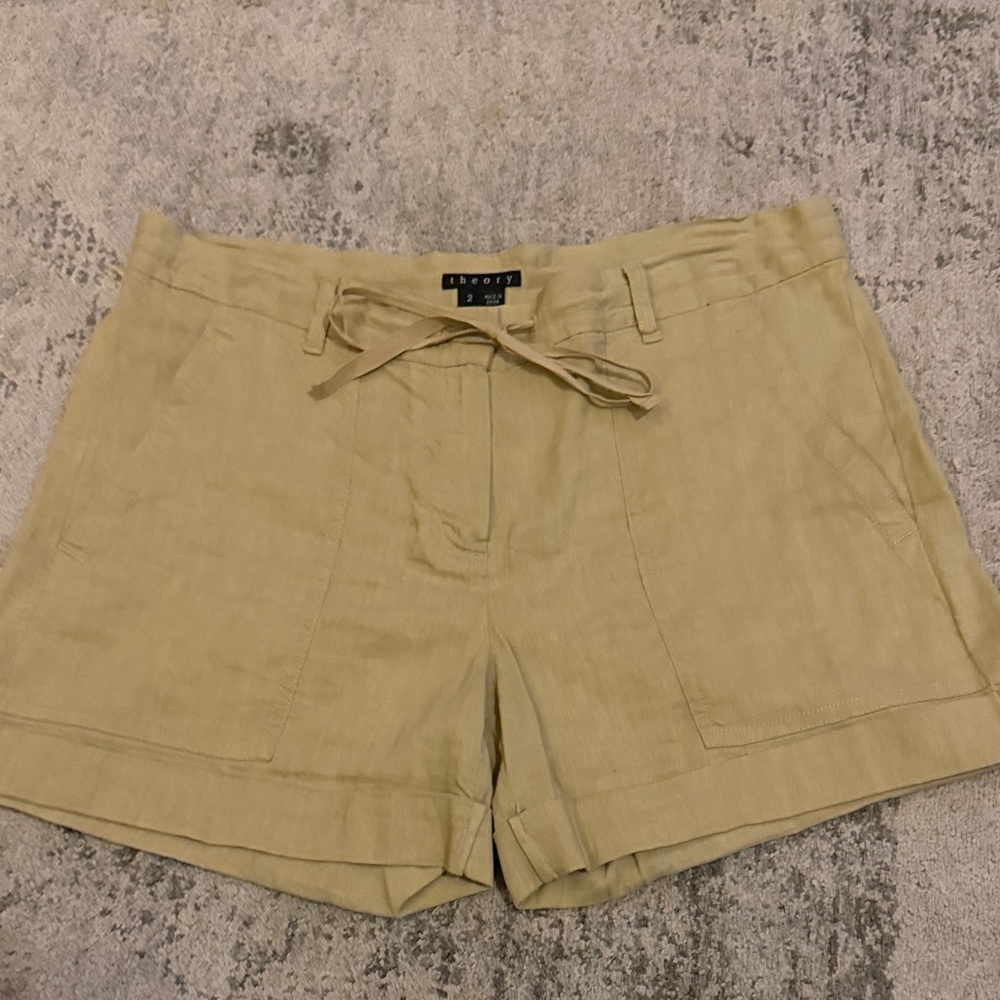 (085)Theory Khaki Women's Cargo Shorts